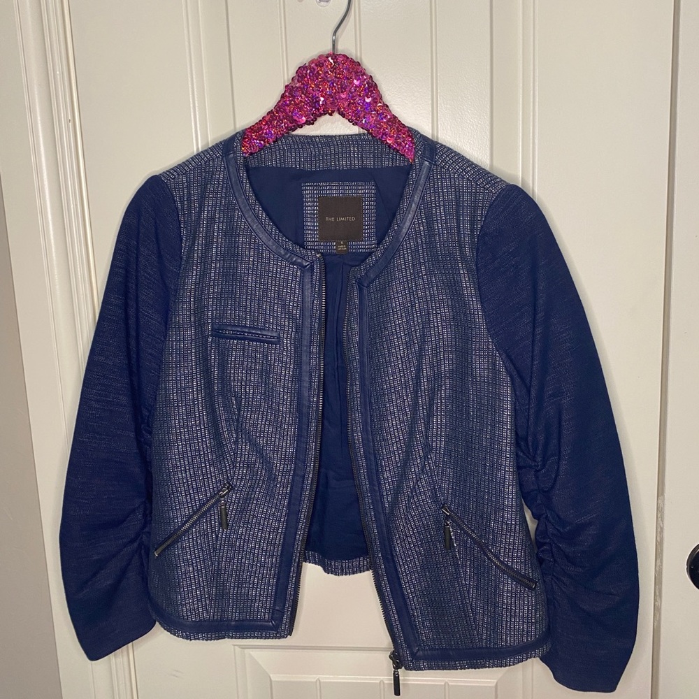 The Limited Metallic Blue Blazer